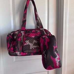 LUG Propeller Pink & Green Camo tote plus matching Puddlejumper packable tote